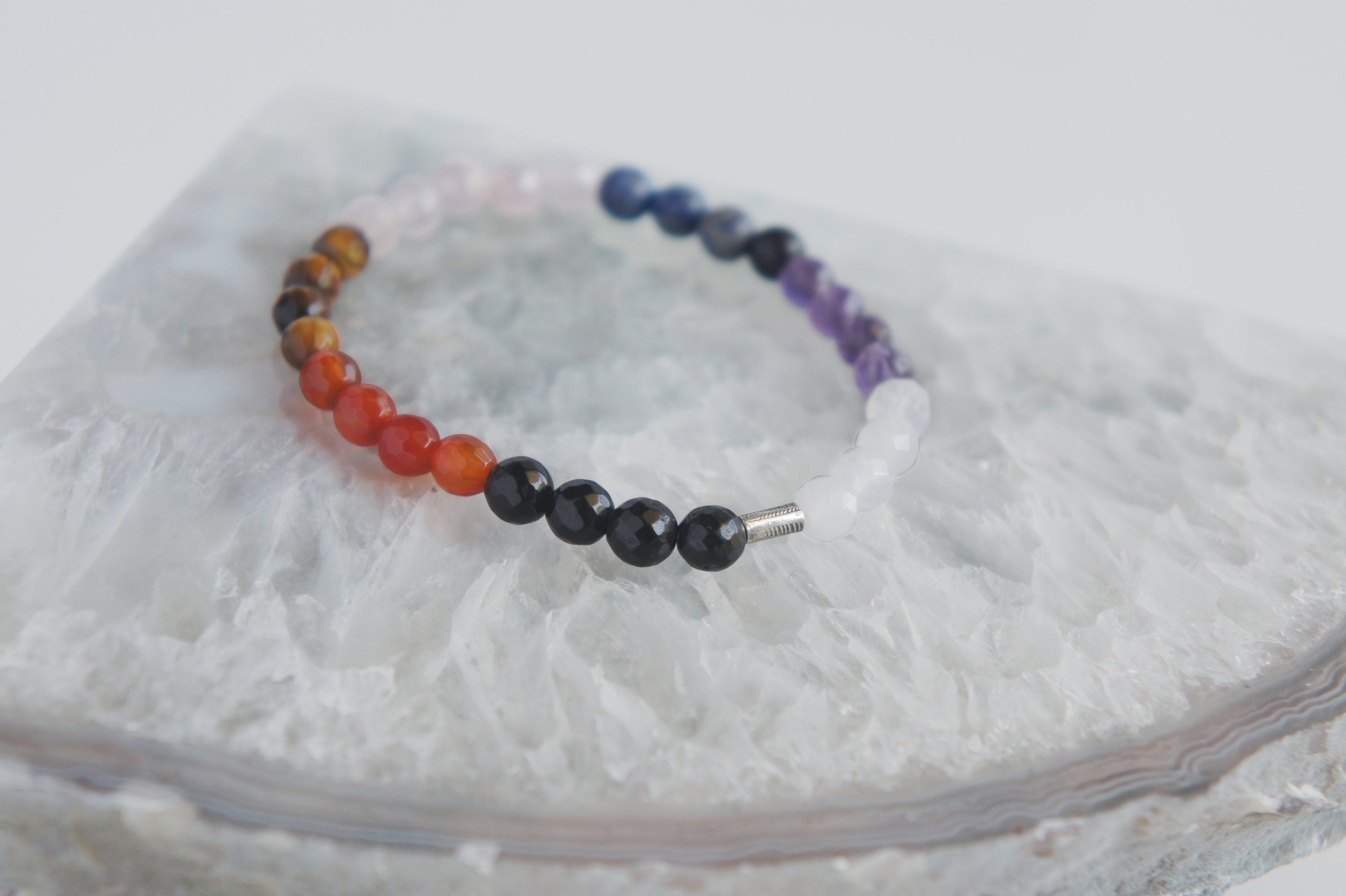 Spirit Feather Chakra Beaded Bracelet