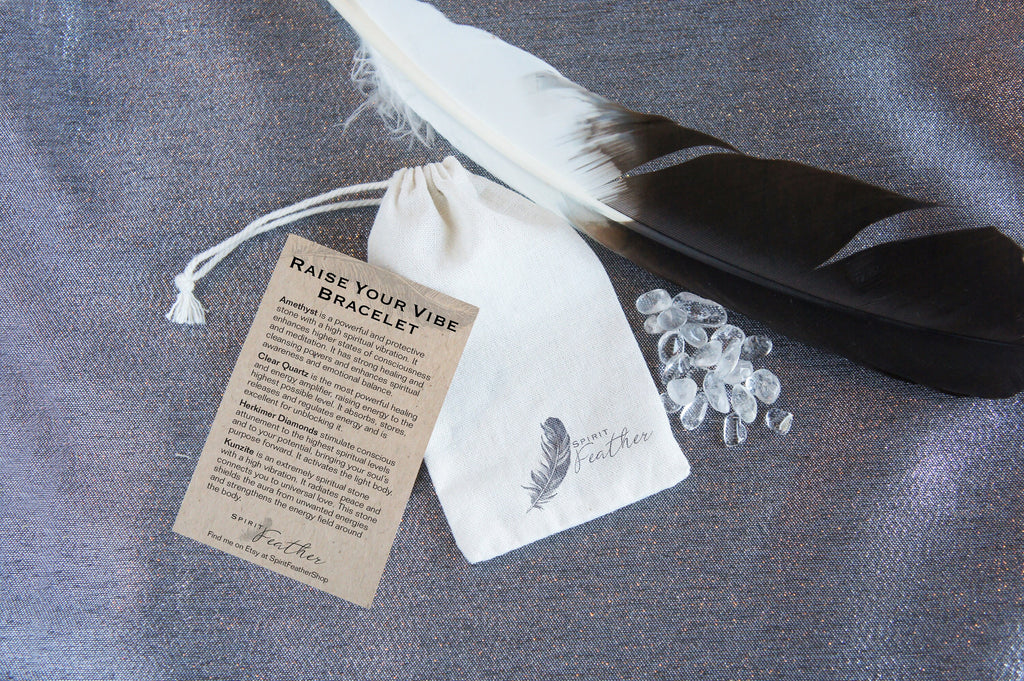 Spirit Feather Raise Your Vibe Beaded Bracelet
