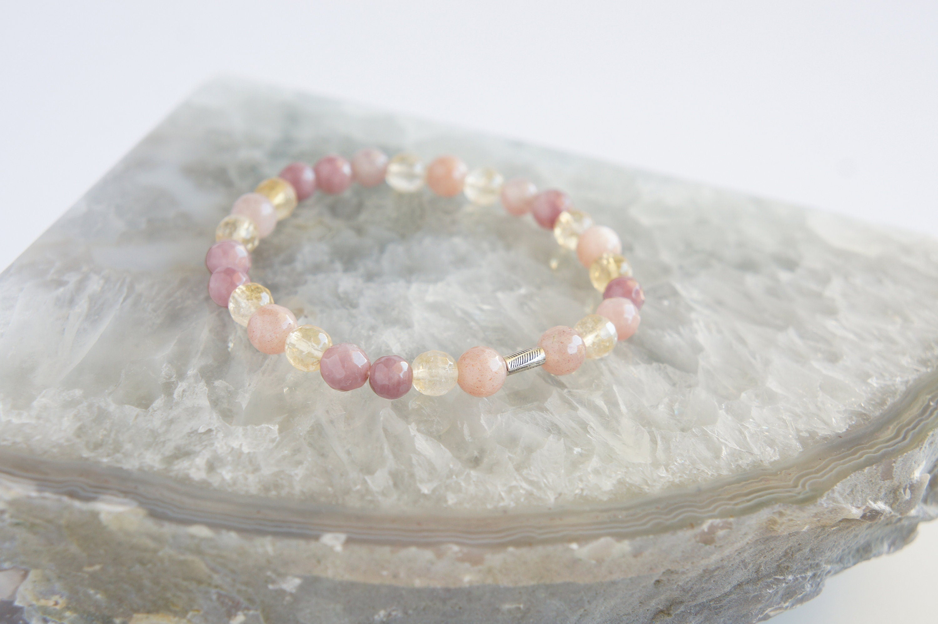 Spirit Feather I Am Happy Beaded Bracelet