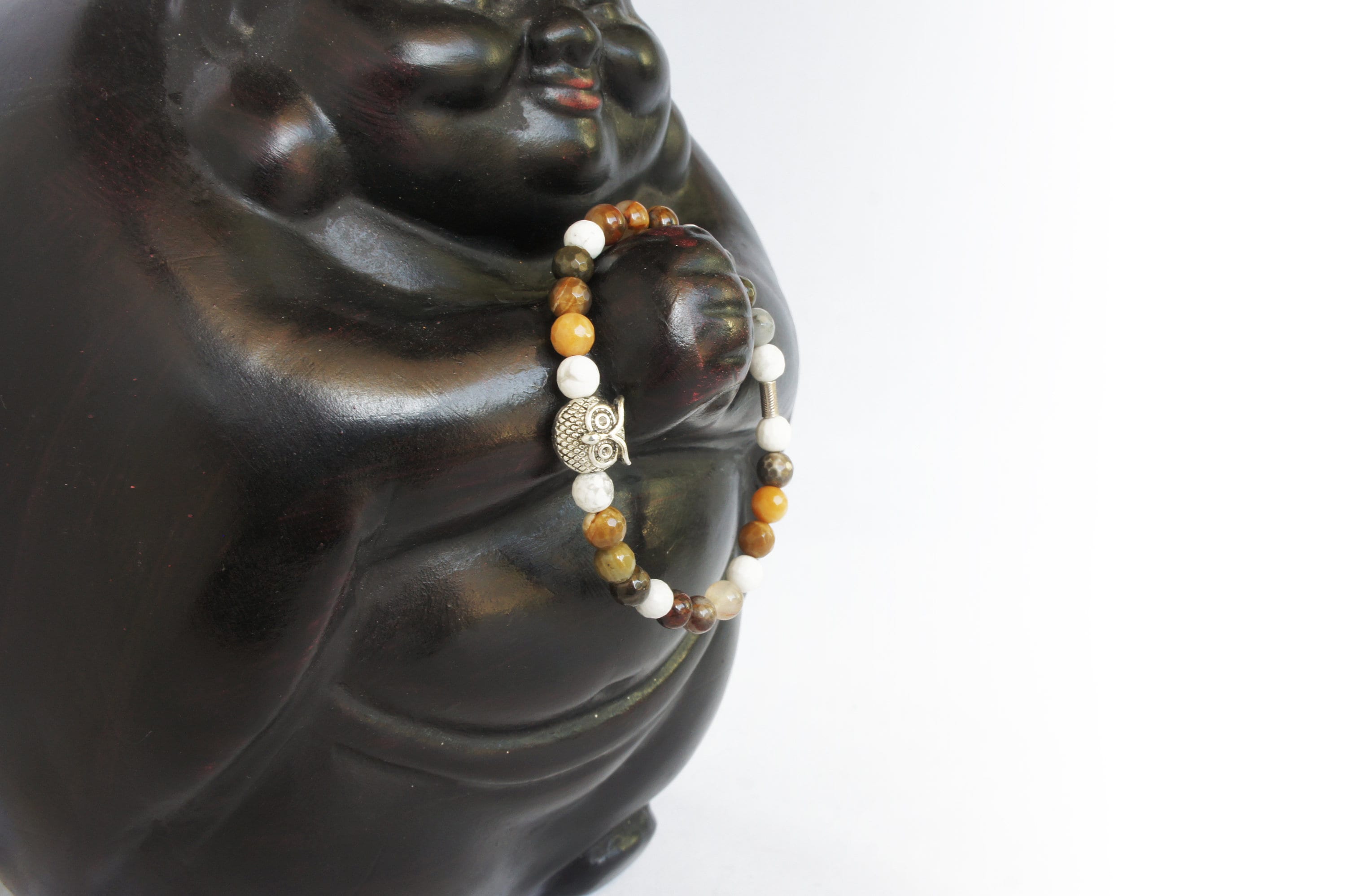 Spirit Feather Owl Spirit Animal Beaded Bracelet