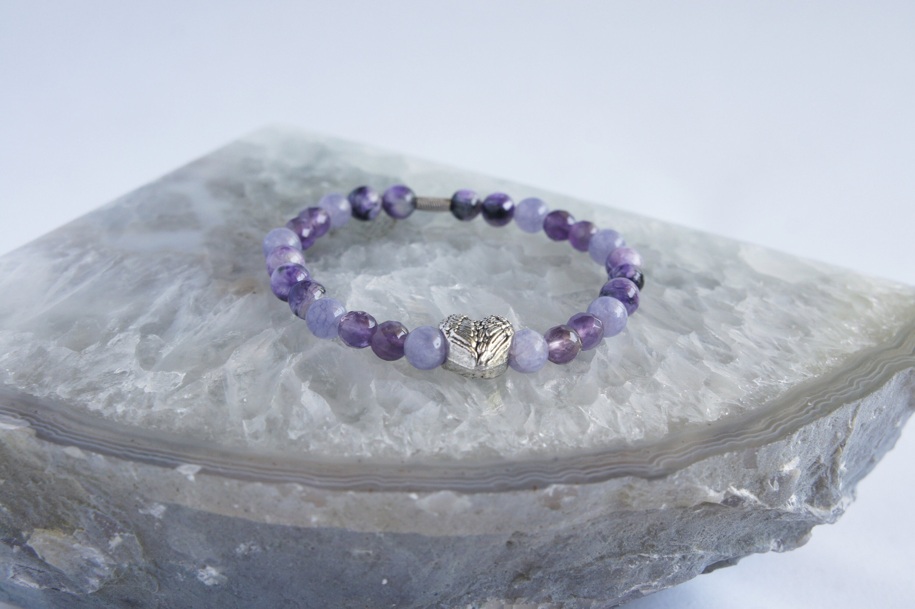 Spirit Feather Archangel Zadkiel Beaded Bracelet