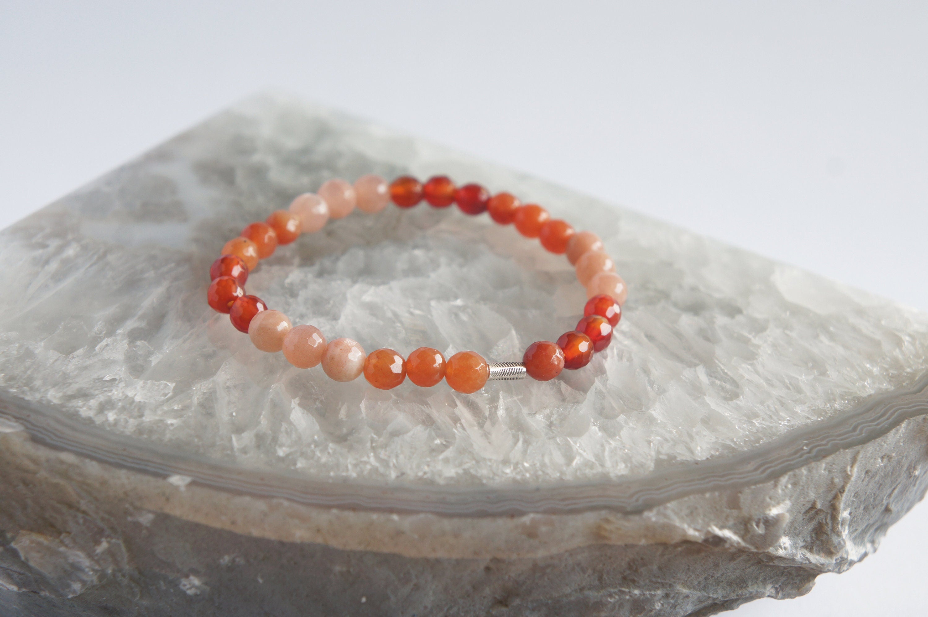 Spirit Feather Sacral Chakra Beaded Bracelet