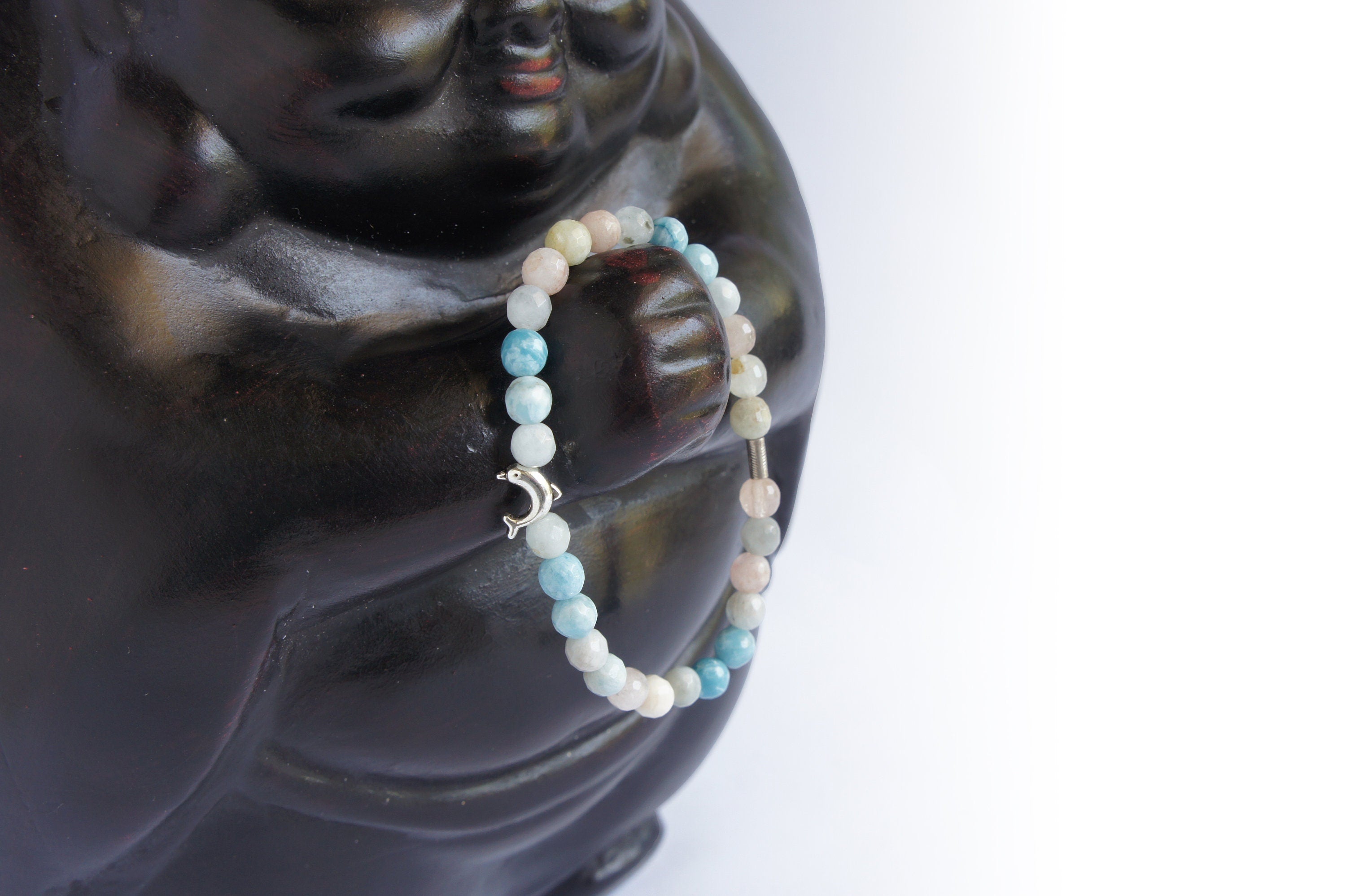 Spirit Feather Dolphin Spirit Animal Beaded Bracelet