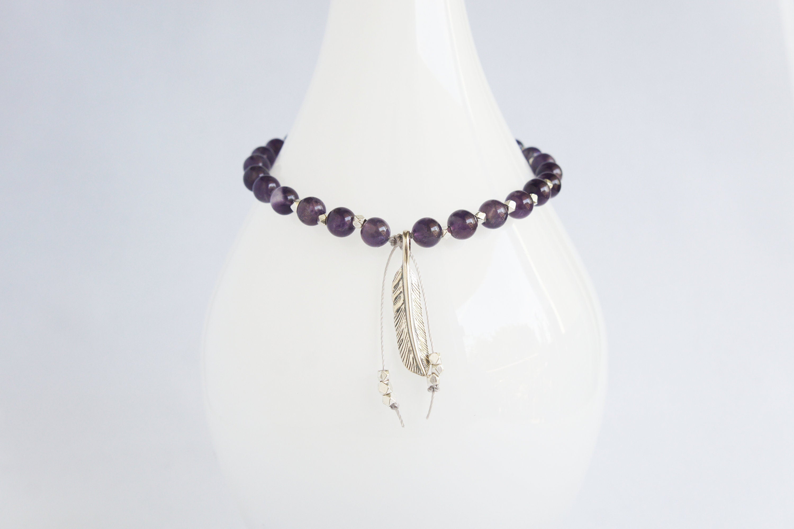 Spirit Feather Amethyst Mini Mala