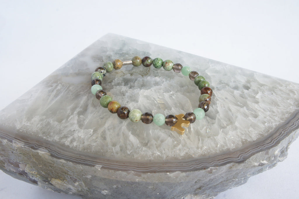 Spirit Feather Dog Spirit Animal Beaded Bracelet