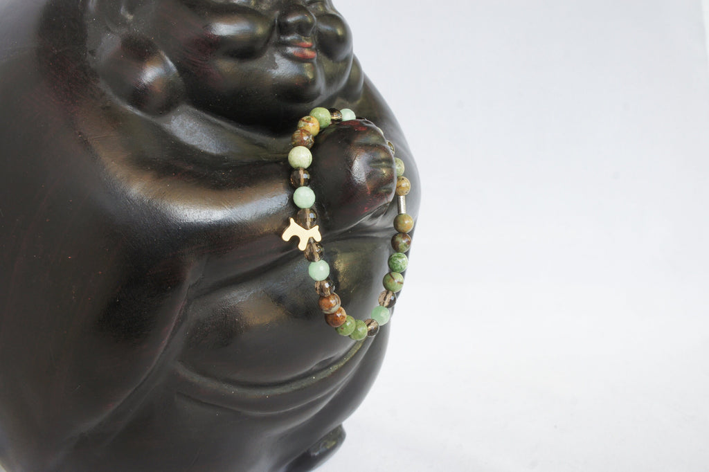 Spirit Feather Dog Spirit Animal Beaded Bracelet