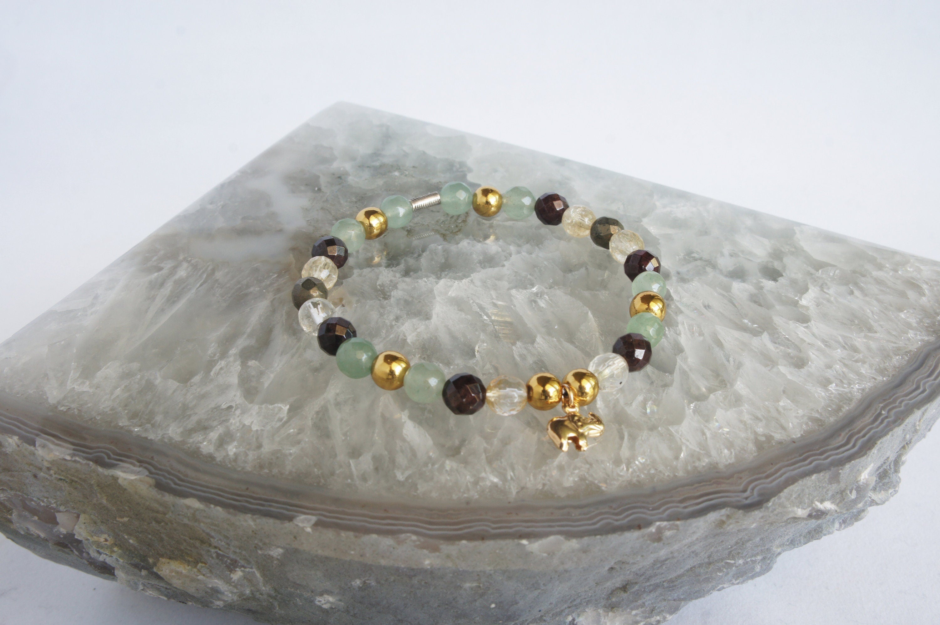 Spirit Feather Goddess Lakshmi Beaded Bracelet