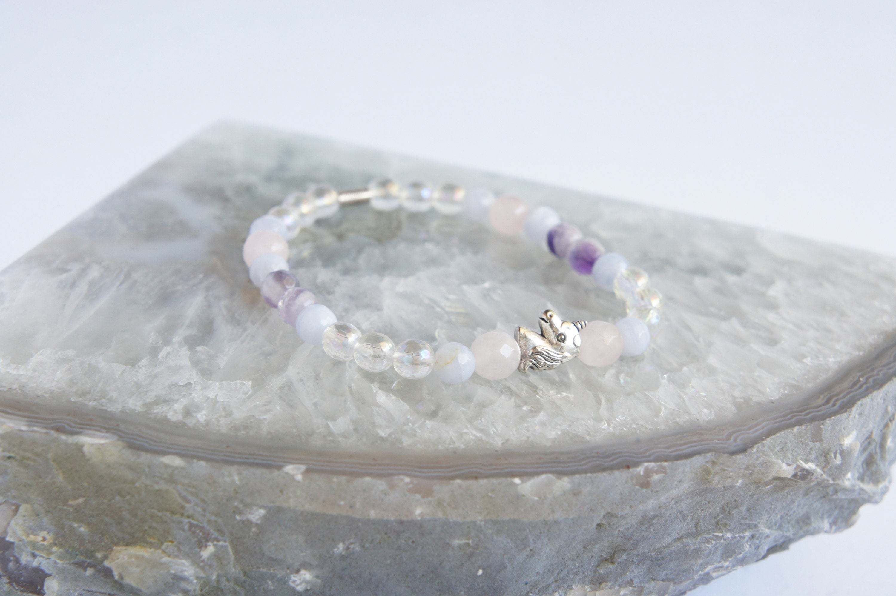 Spirit Feather Unicorn Spirit Animal Beaded Bracelet