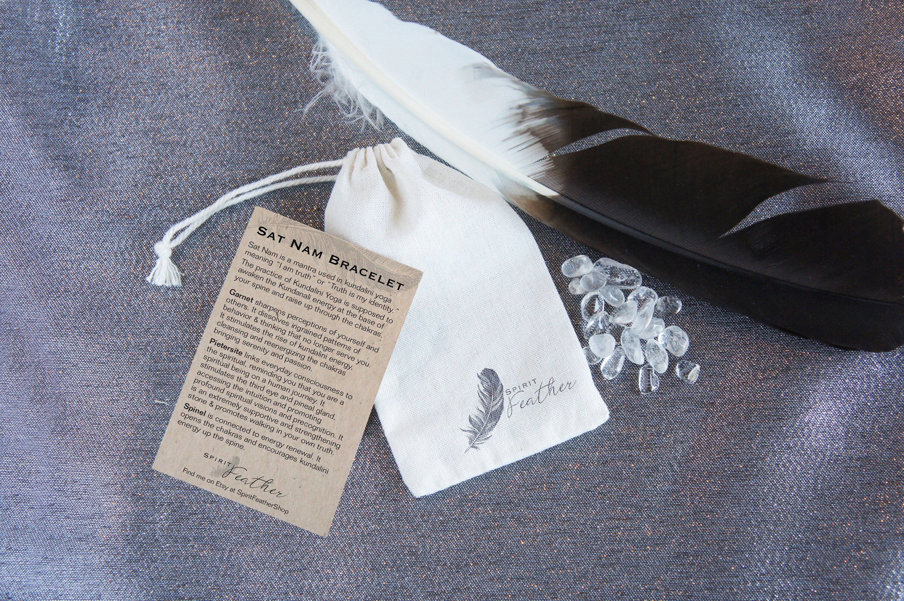 Spirit Feather Sat Nam Beaded Bracelet