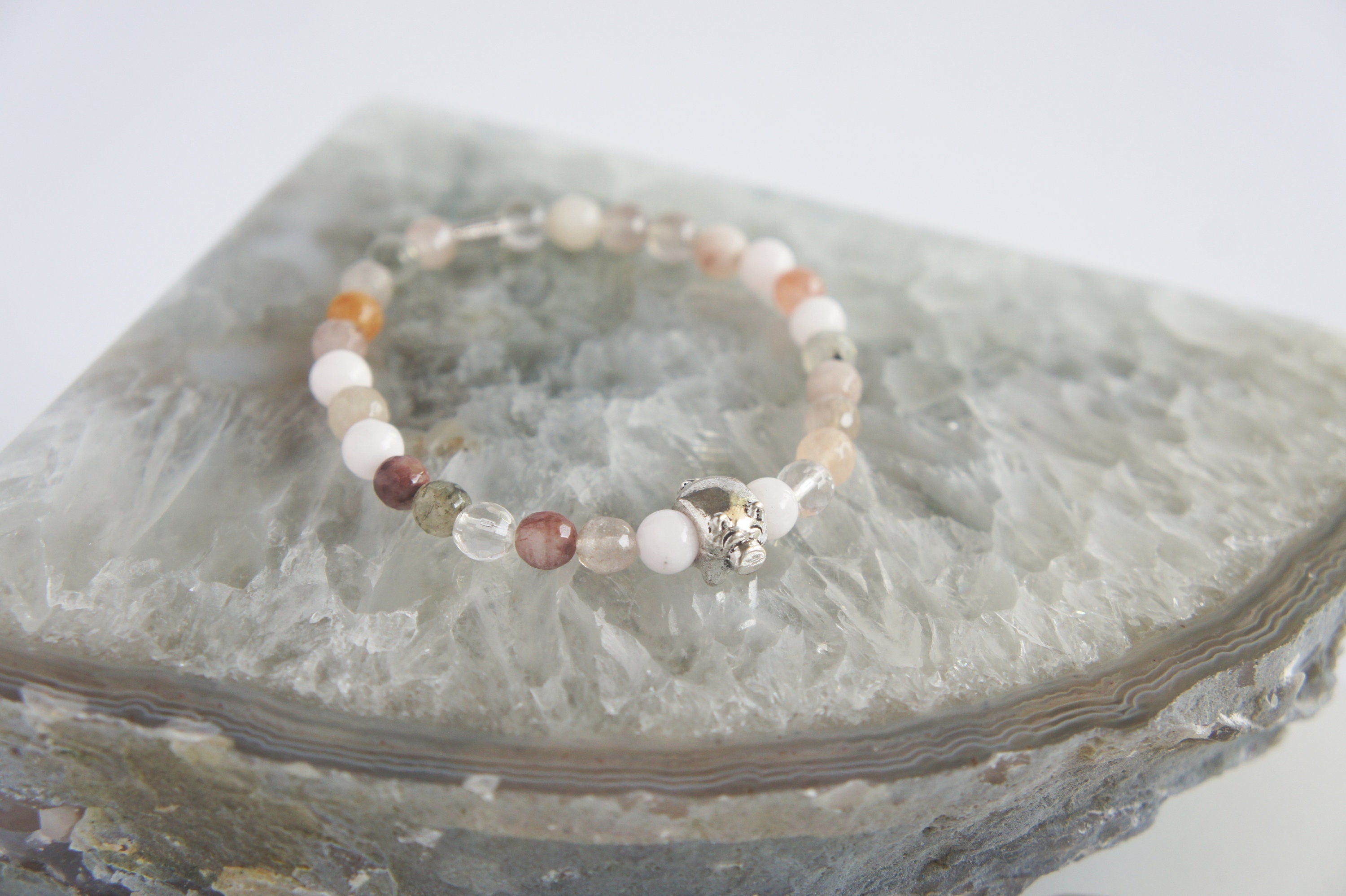 Spirit Feather Pig Spirit Animal Beaded Bracelet