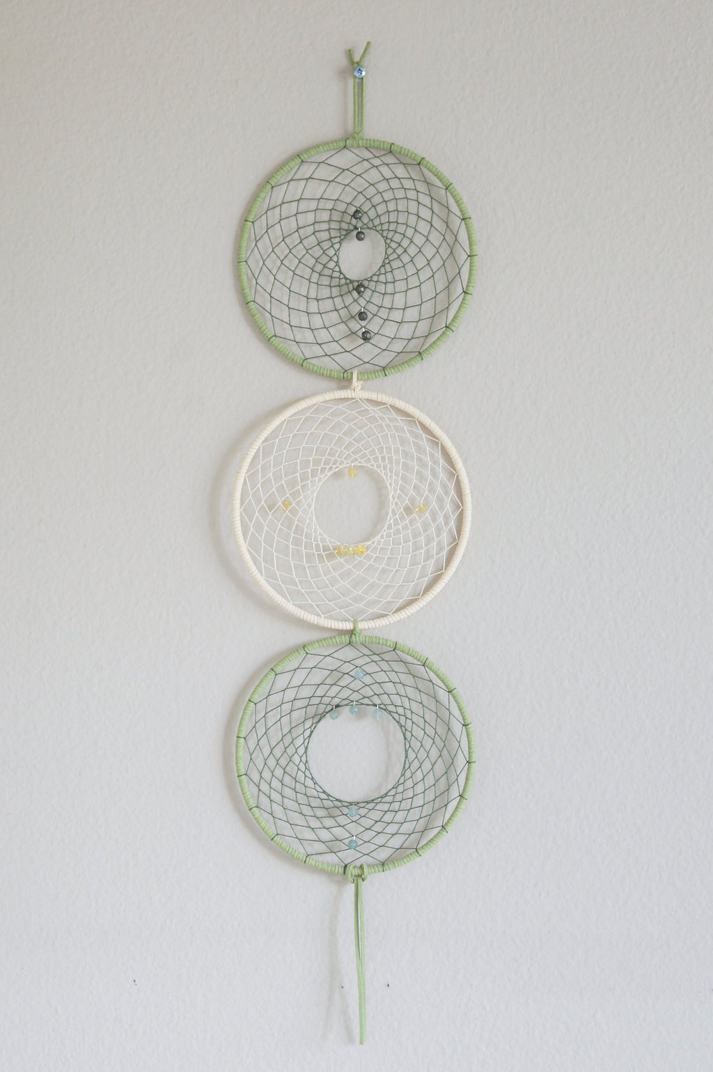 Spirit Feather Prosperity Crystal Dream Catcher