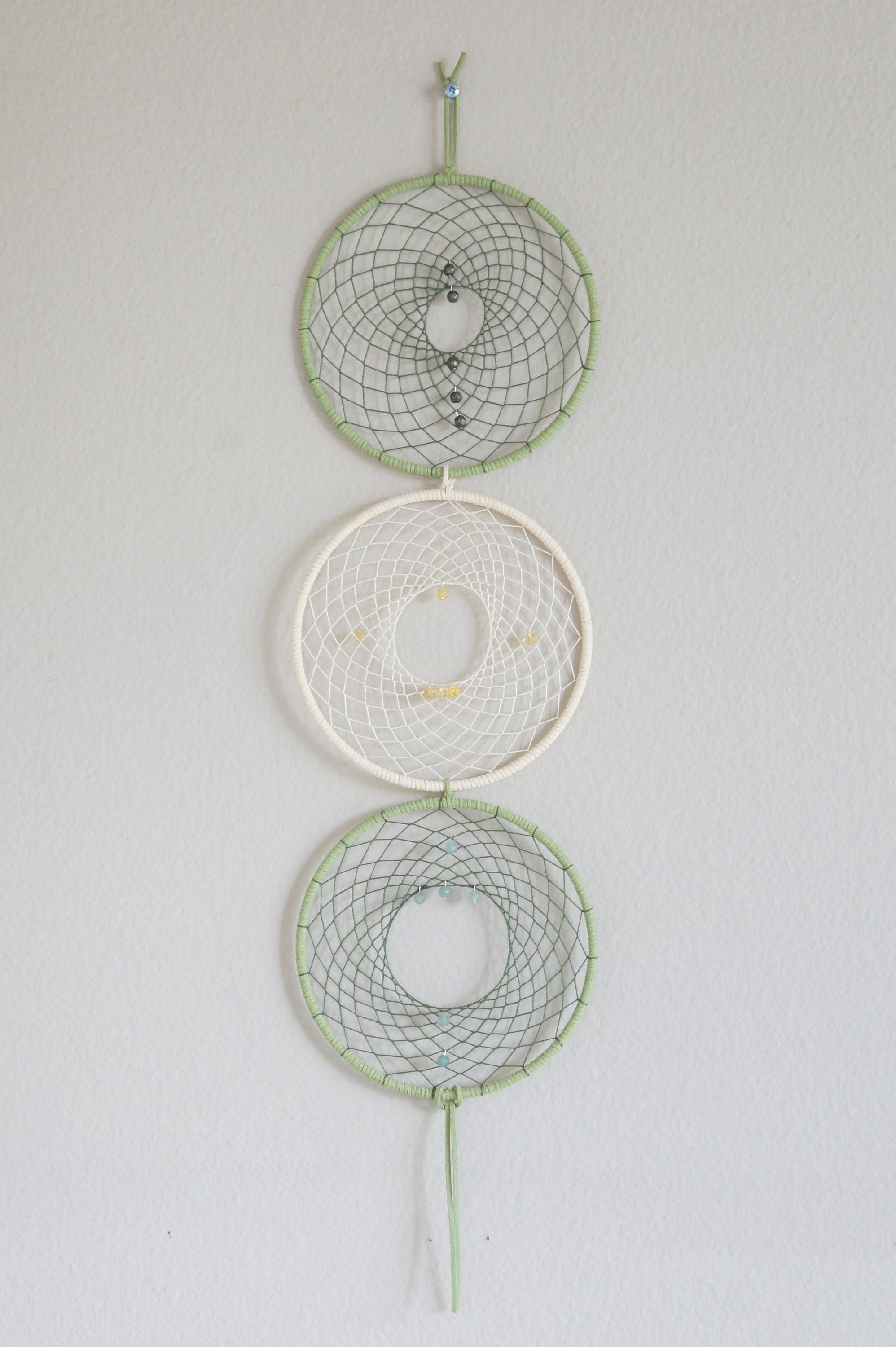 Spirit Feather Prosperity Crystal Dream Catcher