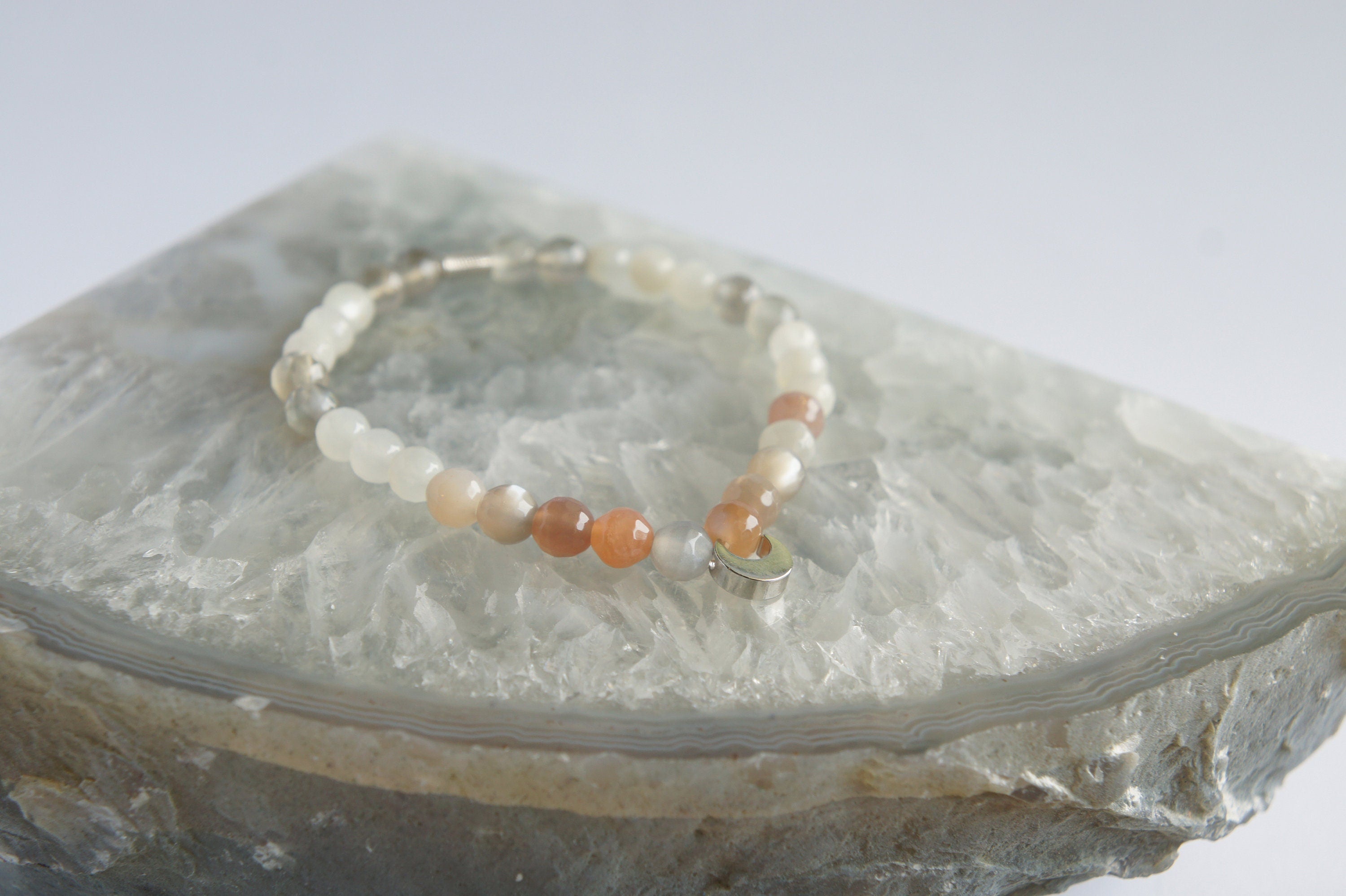 Spirit Feather Moon Beaded Bracelet