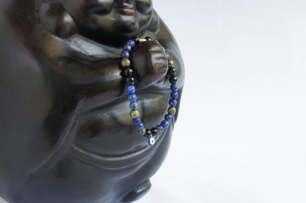 Spirit Feather Evil Eye Beaded Bracelet