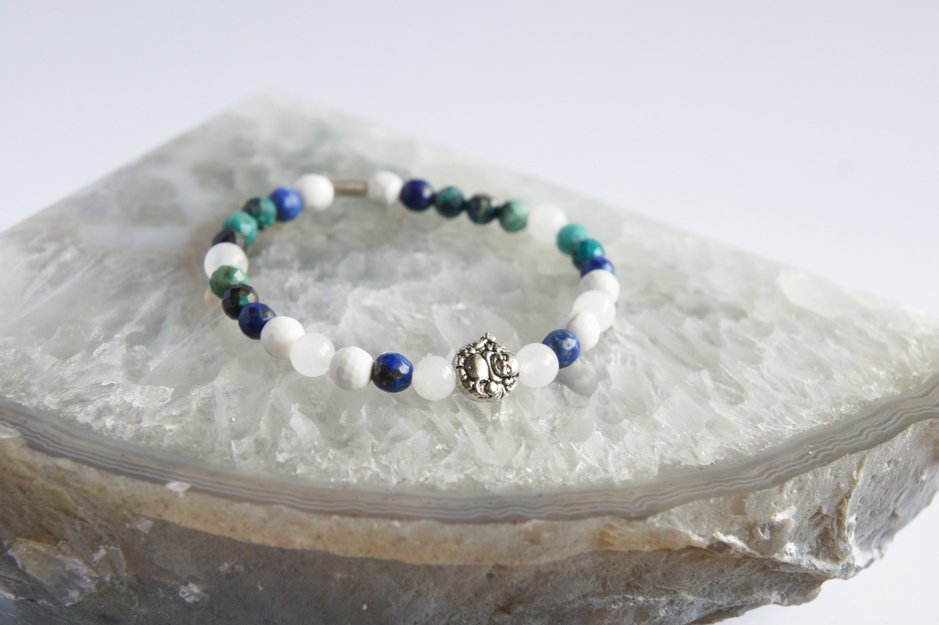 Spirit Feather Buddha Beaded Bracelet