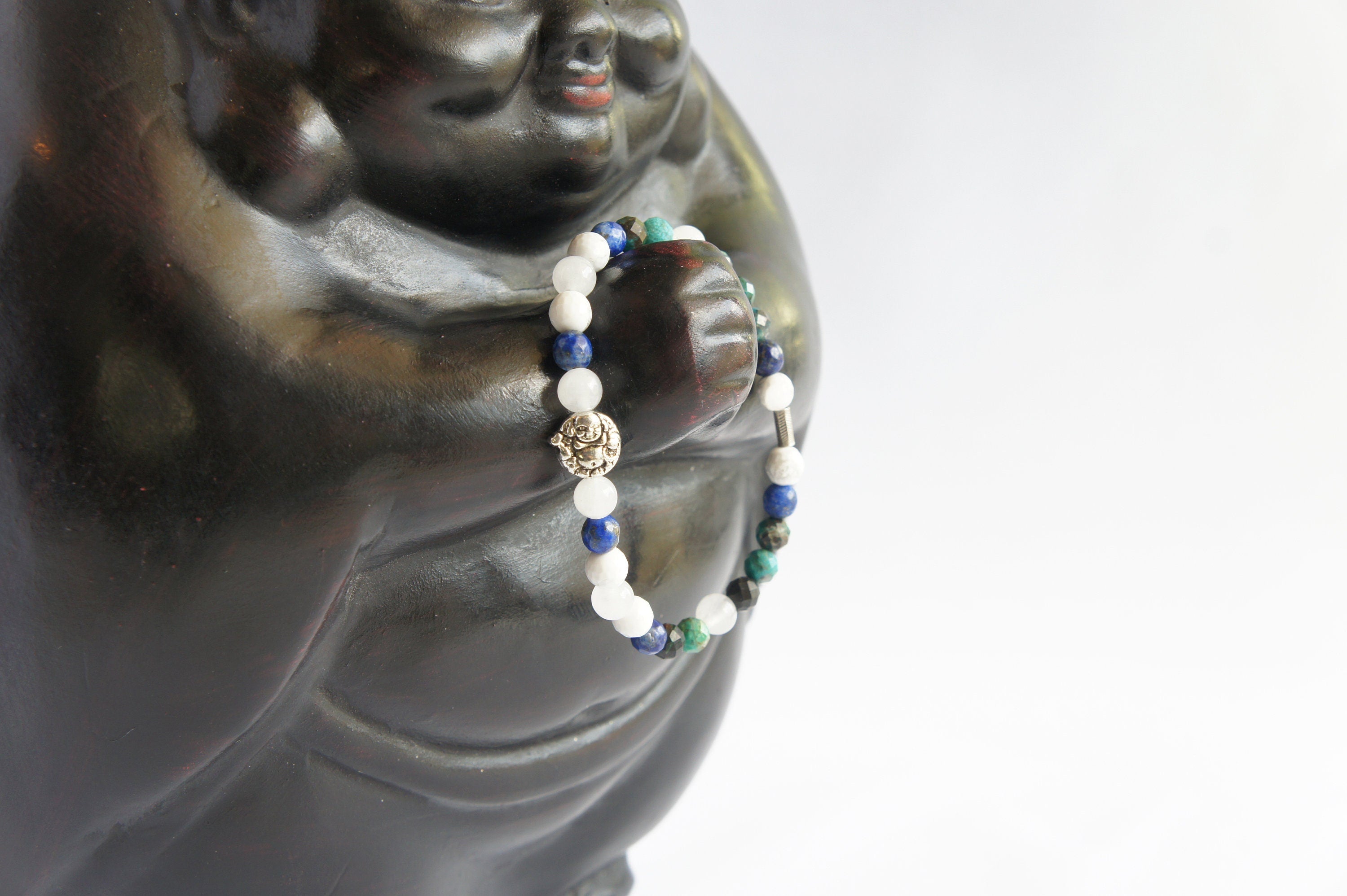 Spirit Feather Buddha Beaded Bracelet