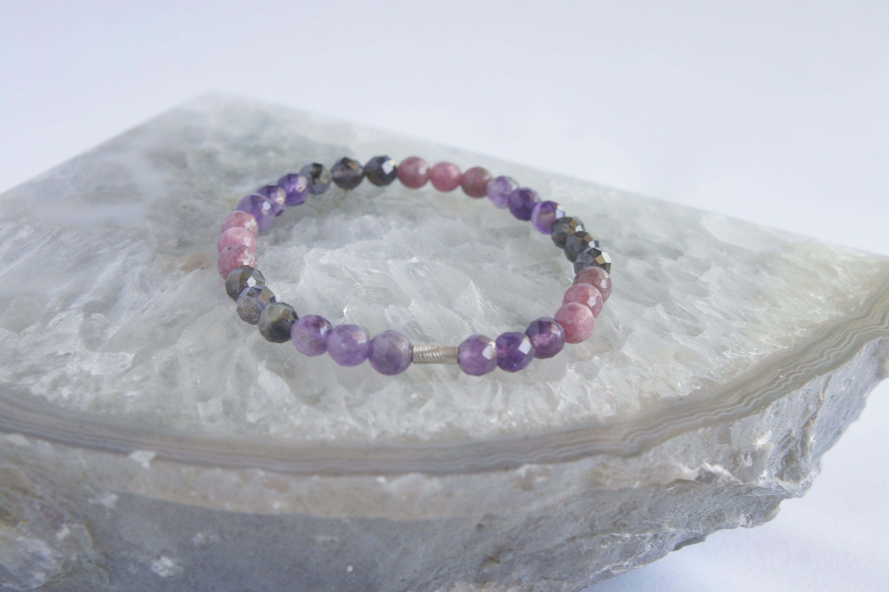 Spirit Feather Third Eye Chakra Beaded Bracelet