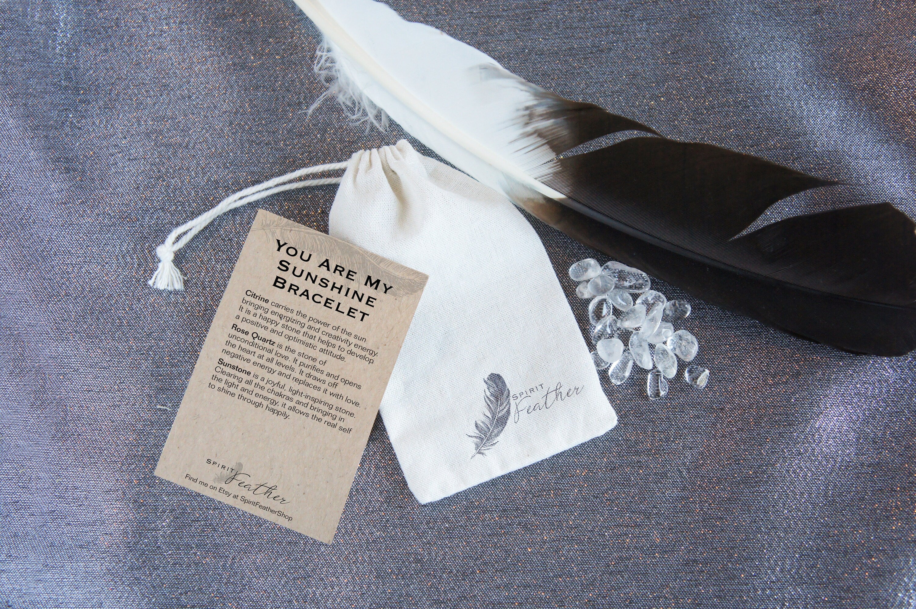 Spirit Feather You Are My Sunshine Beaded Bracelet