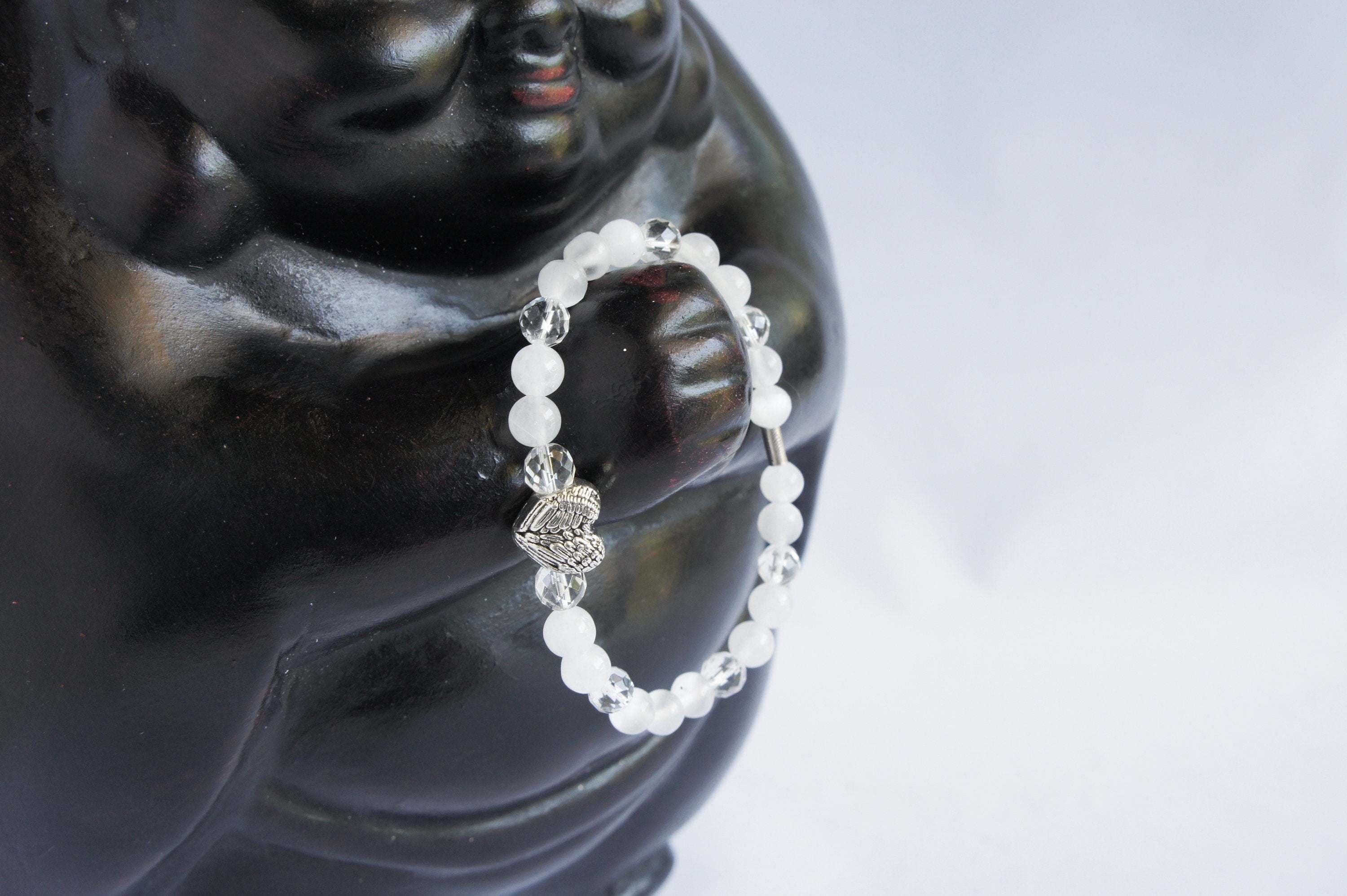 Spirit Feather Archangel Gabriel Beaded Bracelet