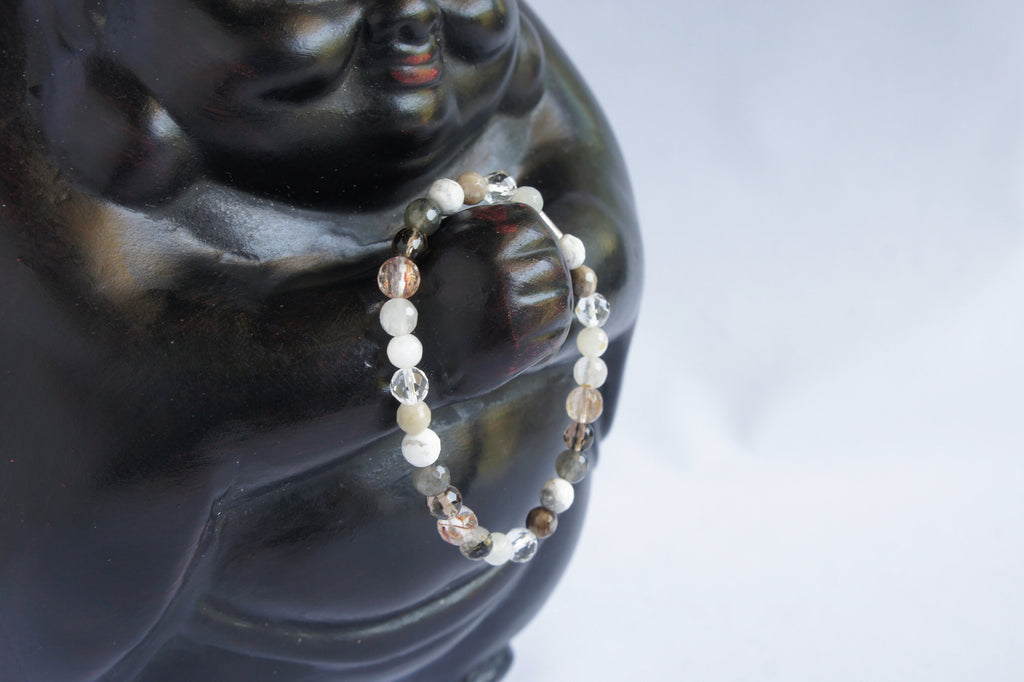 Spirit Feather Moon Phases Beaded Bracelet