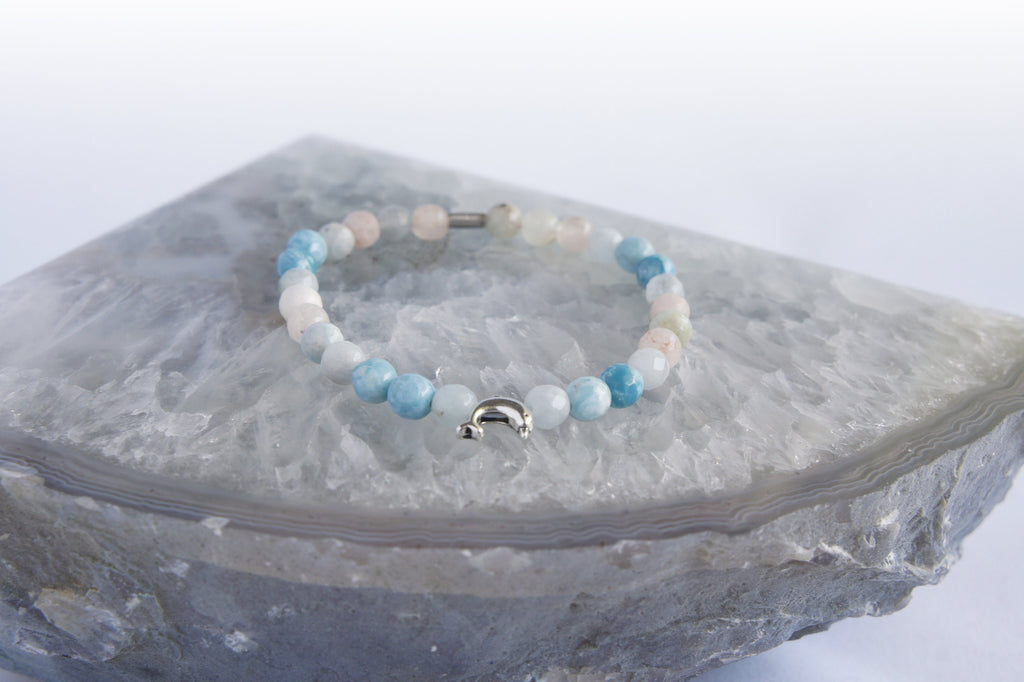 Spirit Feather Dolphin Spirit Animal Beaded Bracelet