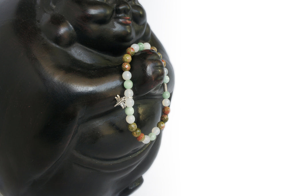 Spirit Feather Dragonfly Spirit Animal Beaded Bracelet