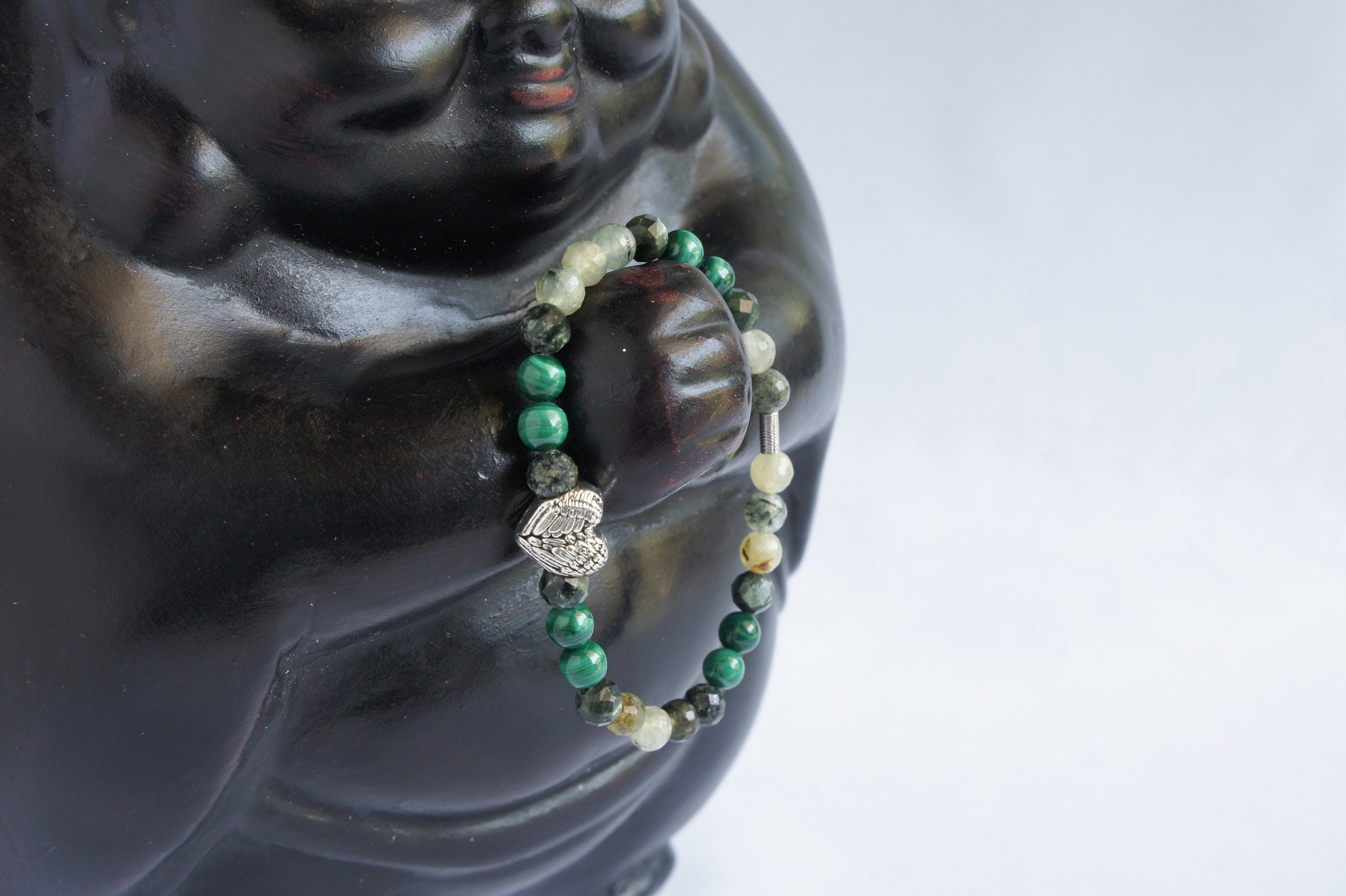 Spirit Feather Archangel Raphael Beaded Bracelet