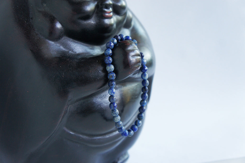 Spirit Feather Lapis Lazuli Beaded Bracelet