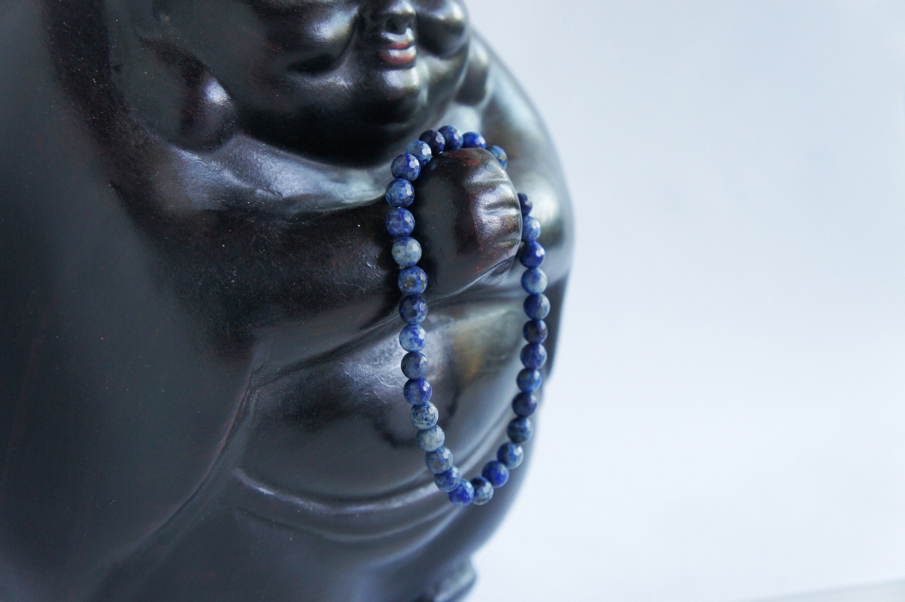 Spirit Feather Lapis Lazuli Beaded Bracelet
