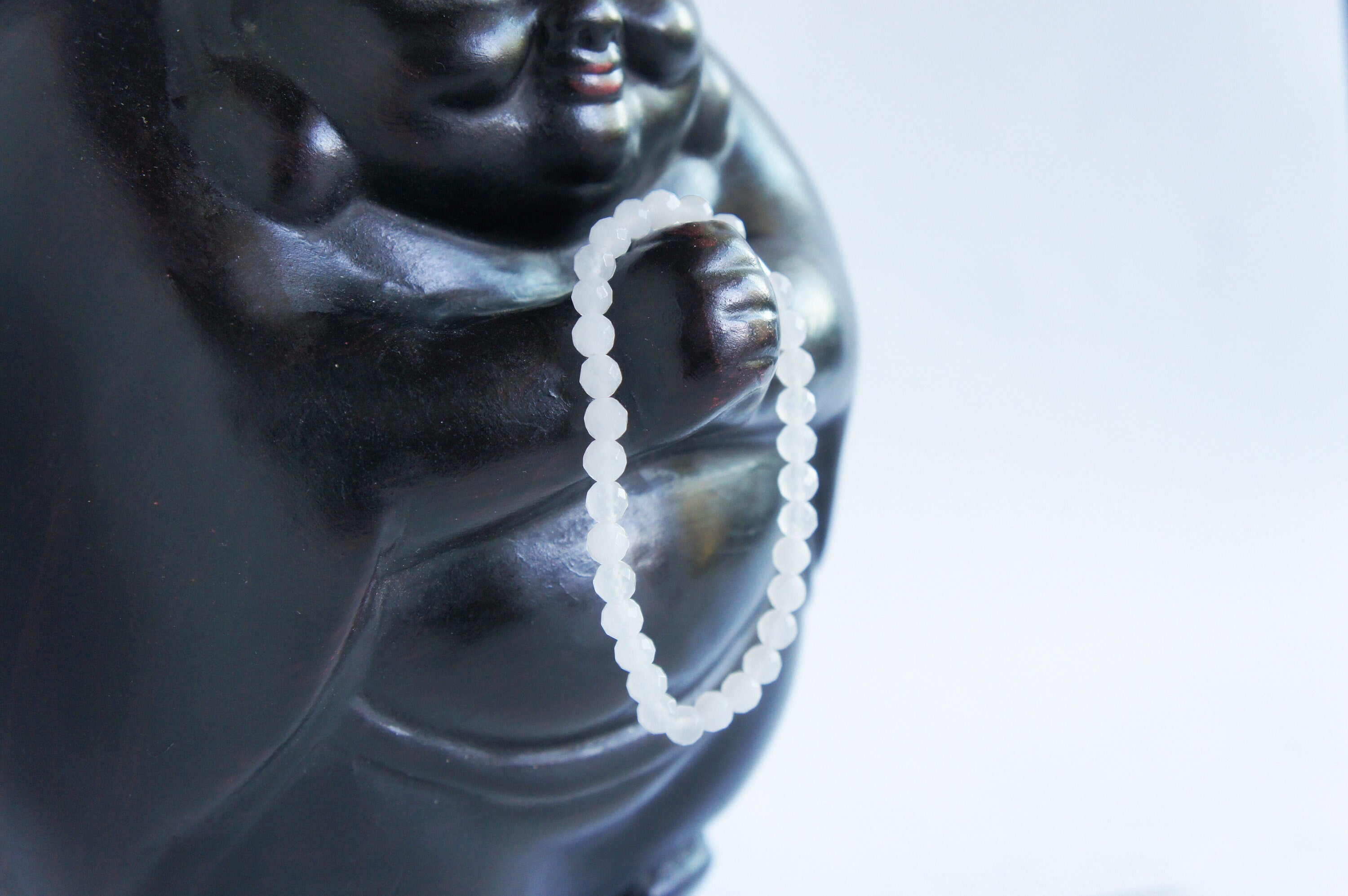 Spirit Feather Snow Quartz Beaded Bracelet