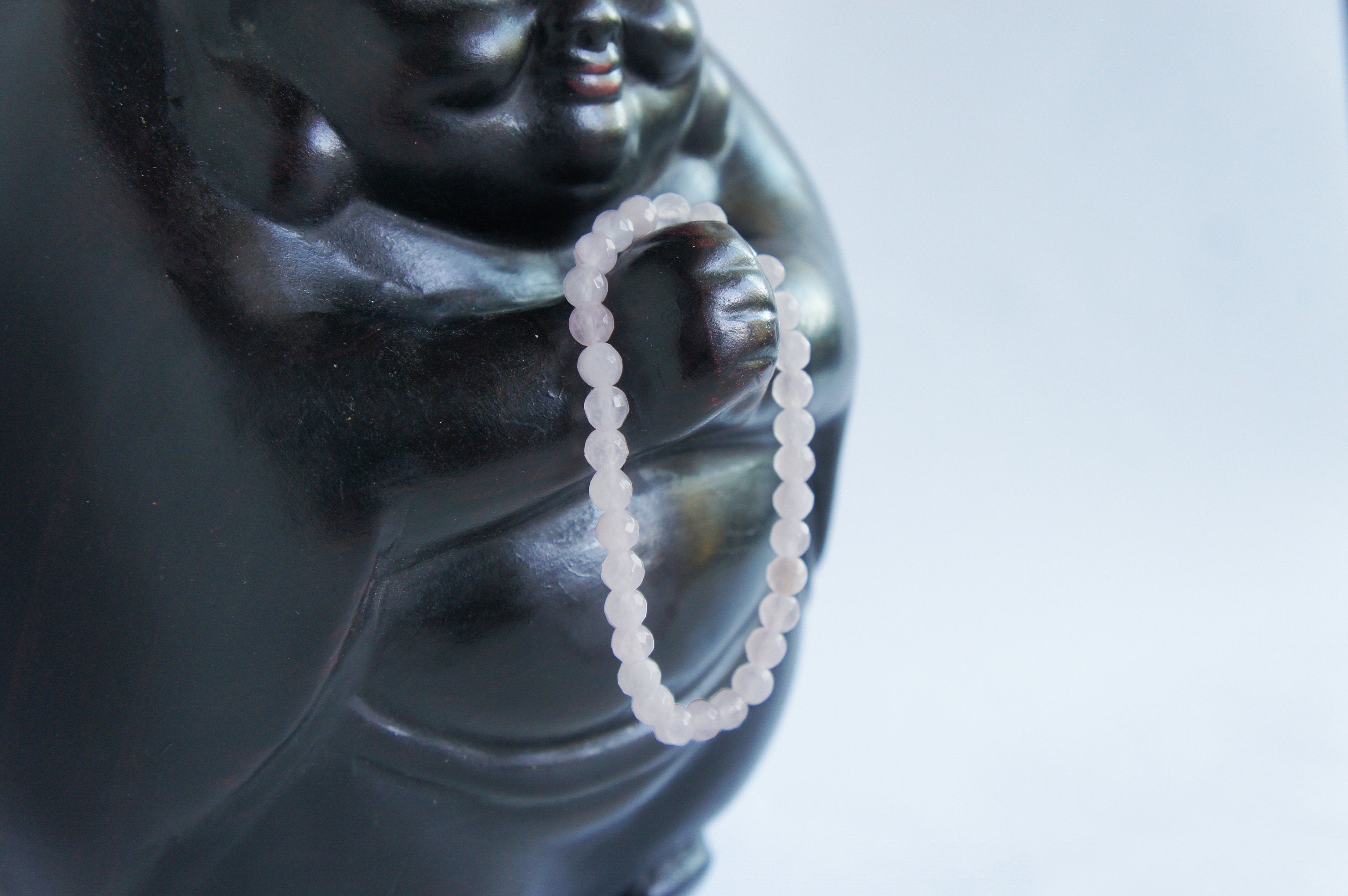 Spirit Feather Rose Quartz Beaded Bracelet