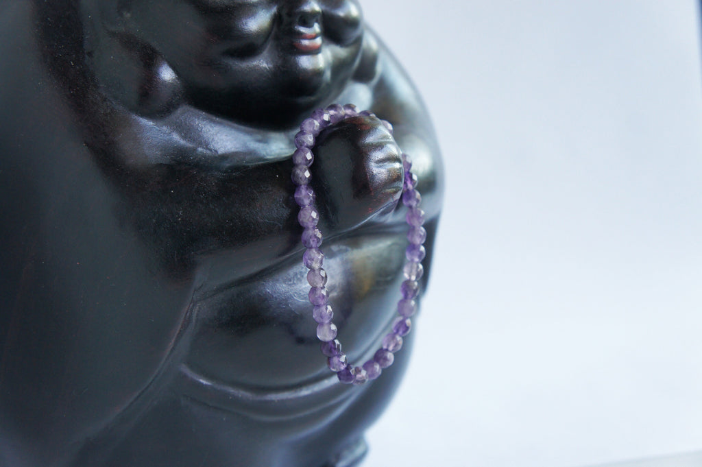 Spirit Feather Amethyst Beaded Bracelet