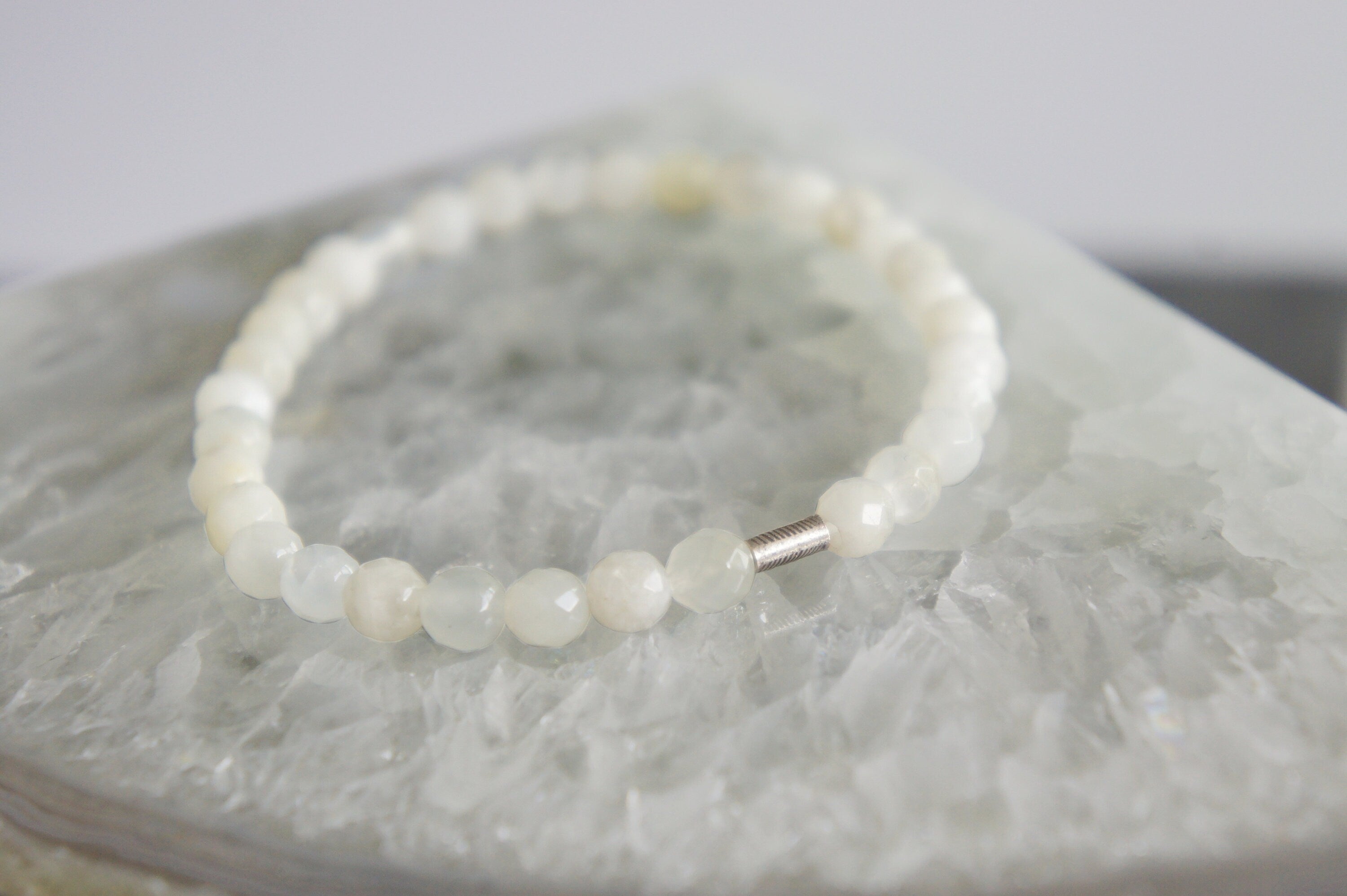 Spirit Feather Moonstone Beaded Bracelet