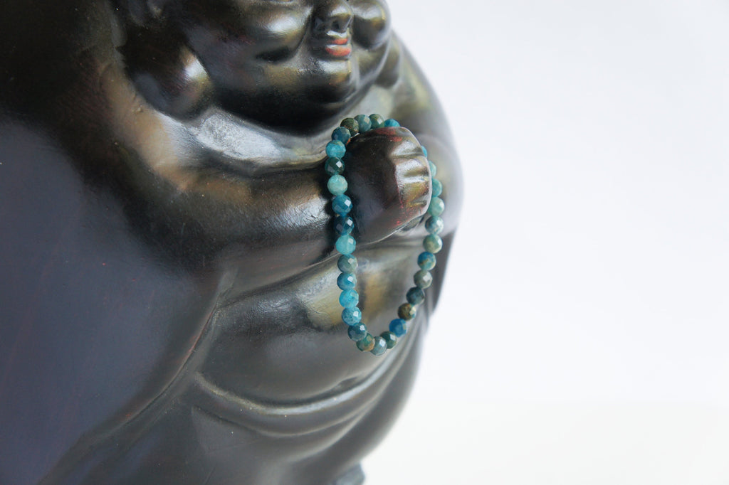 Spirit Feather Blue Apatite Beaded Bracelet
