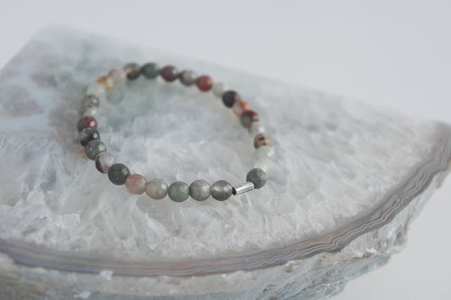 Spirit Feather African Bloodstone Beaded Bracelet