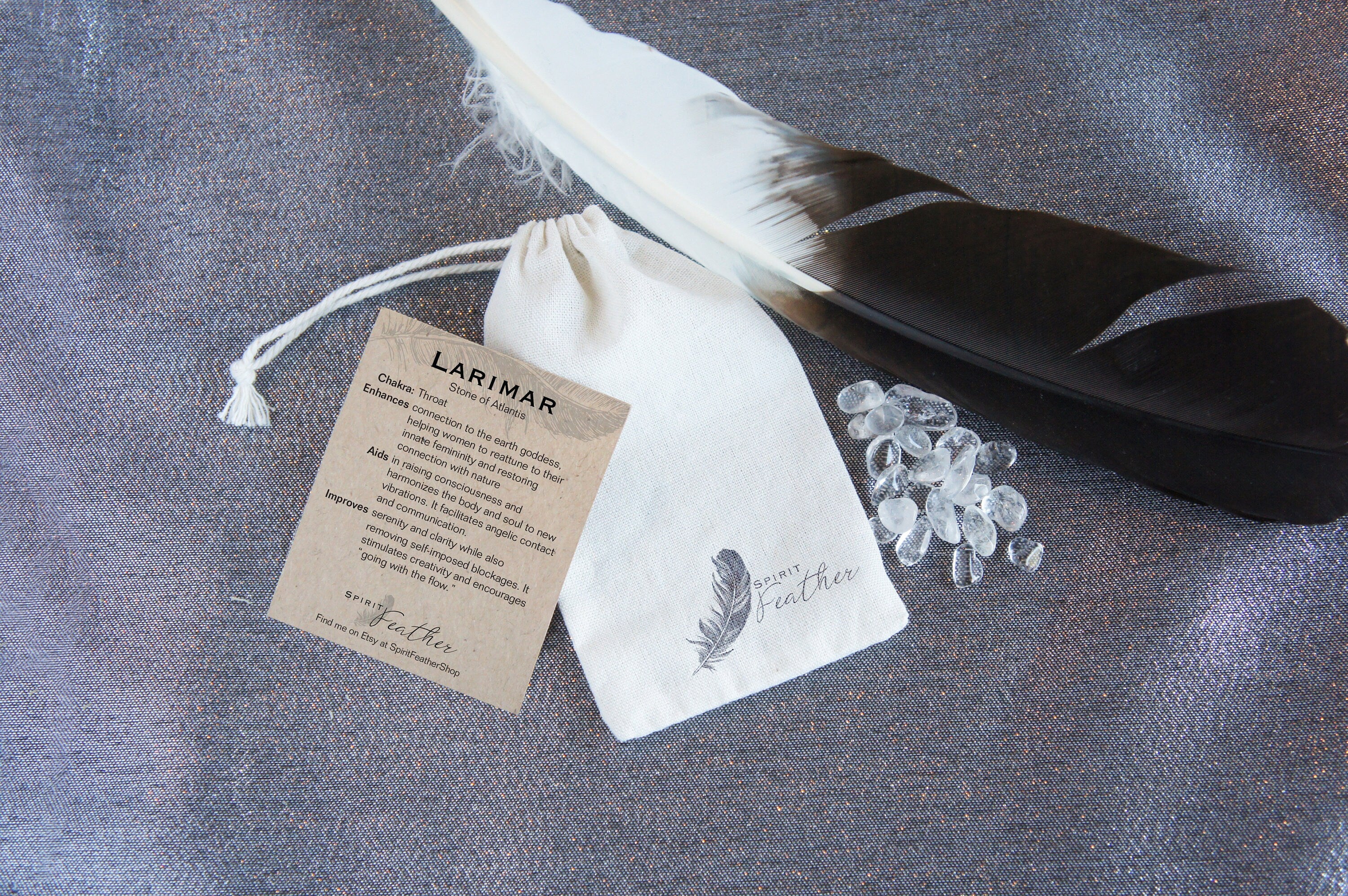 Spirit Feather Larimar Beaded Bracelet