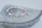 Spirit Feather Peach Moonstone Beaded Bracelet