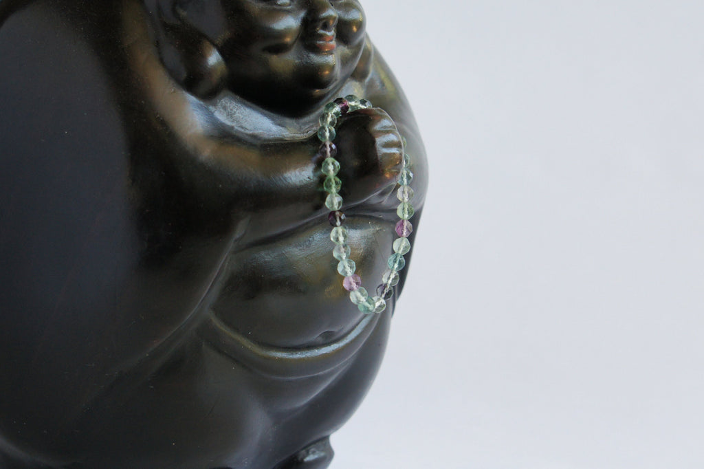 Spirit Feather Fluorite Beaded Bracelet