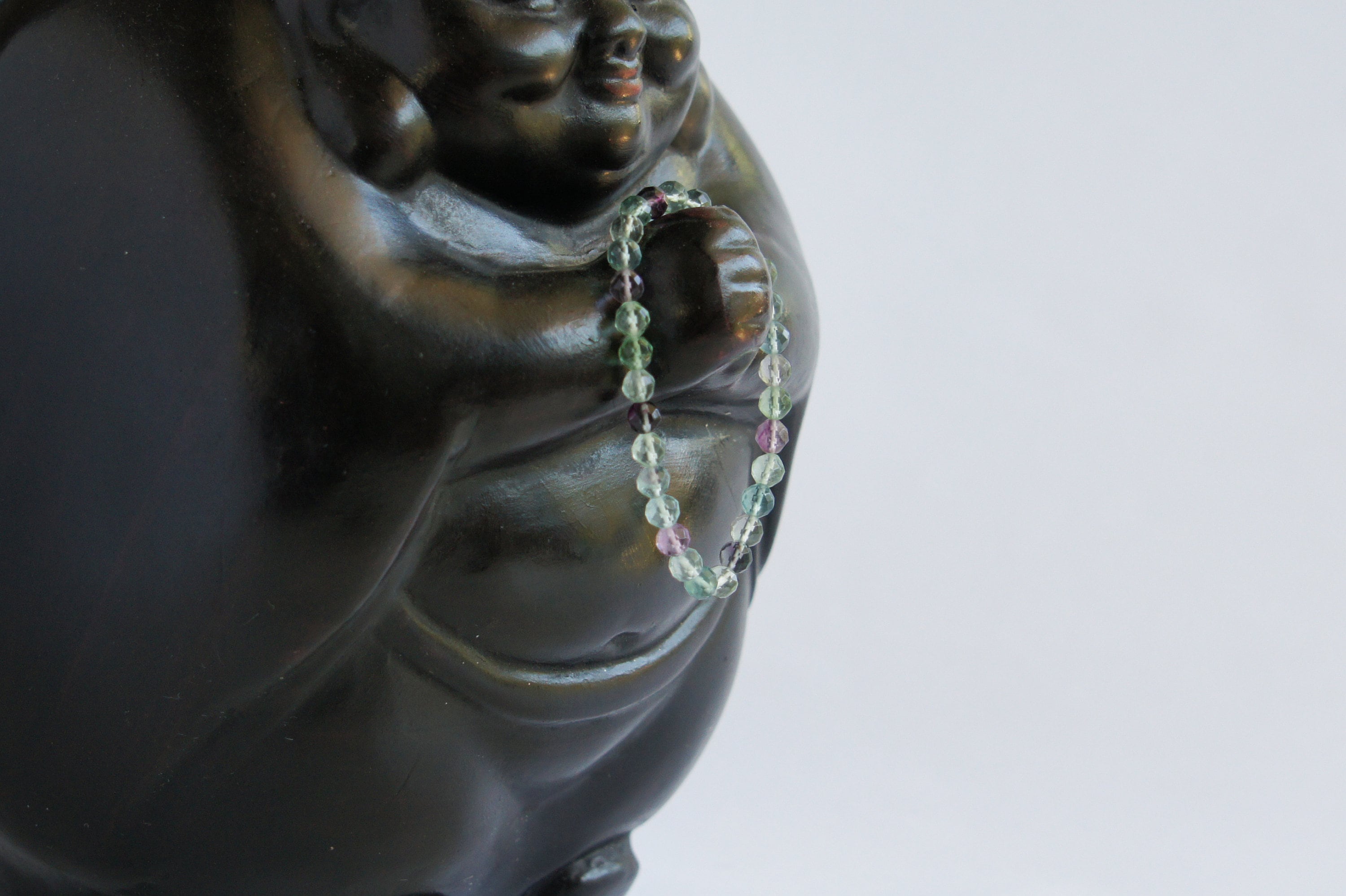 Spirit Feather Fluorite Beaded Bracelet