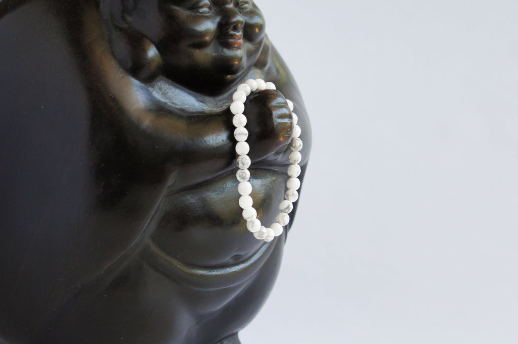 Spirit Feather Howlite Beaded Bracelet