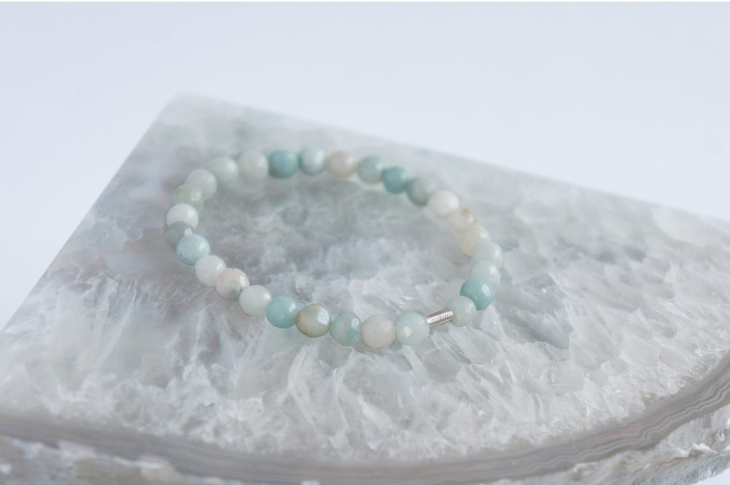Spirit Feather Amazonite Beaded Bracelet
