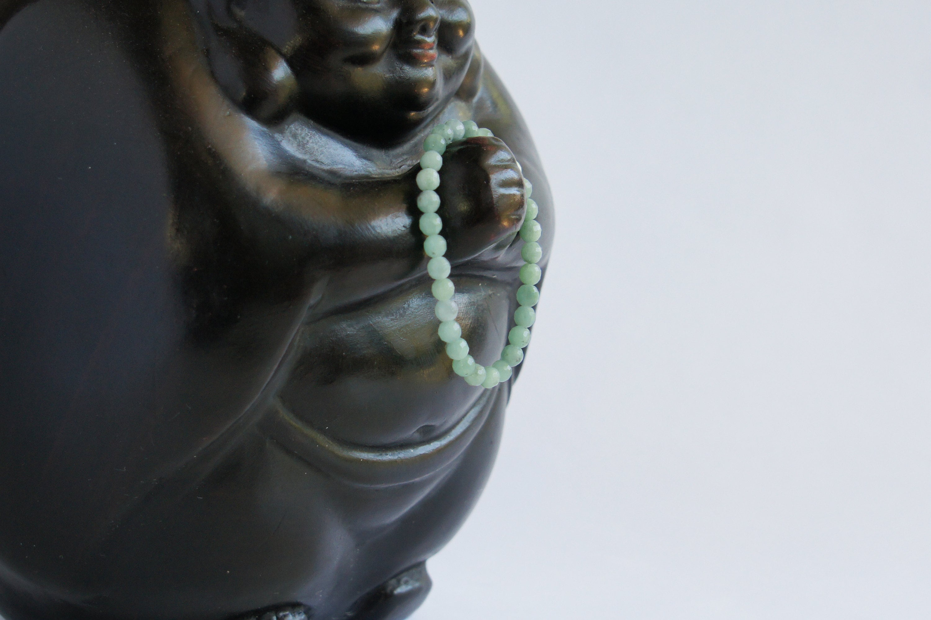 Spirit Feather Burma Jade Beaded Bracelet