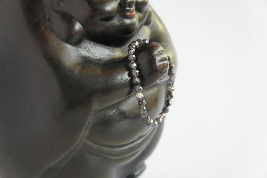 Spirit Feather Iolite Beaded Bracelet