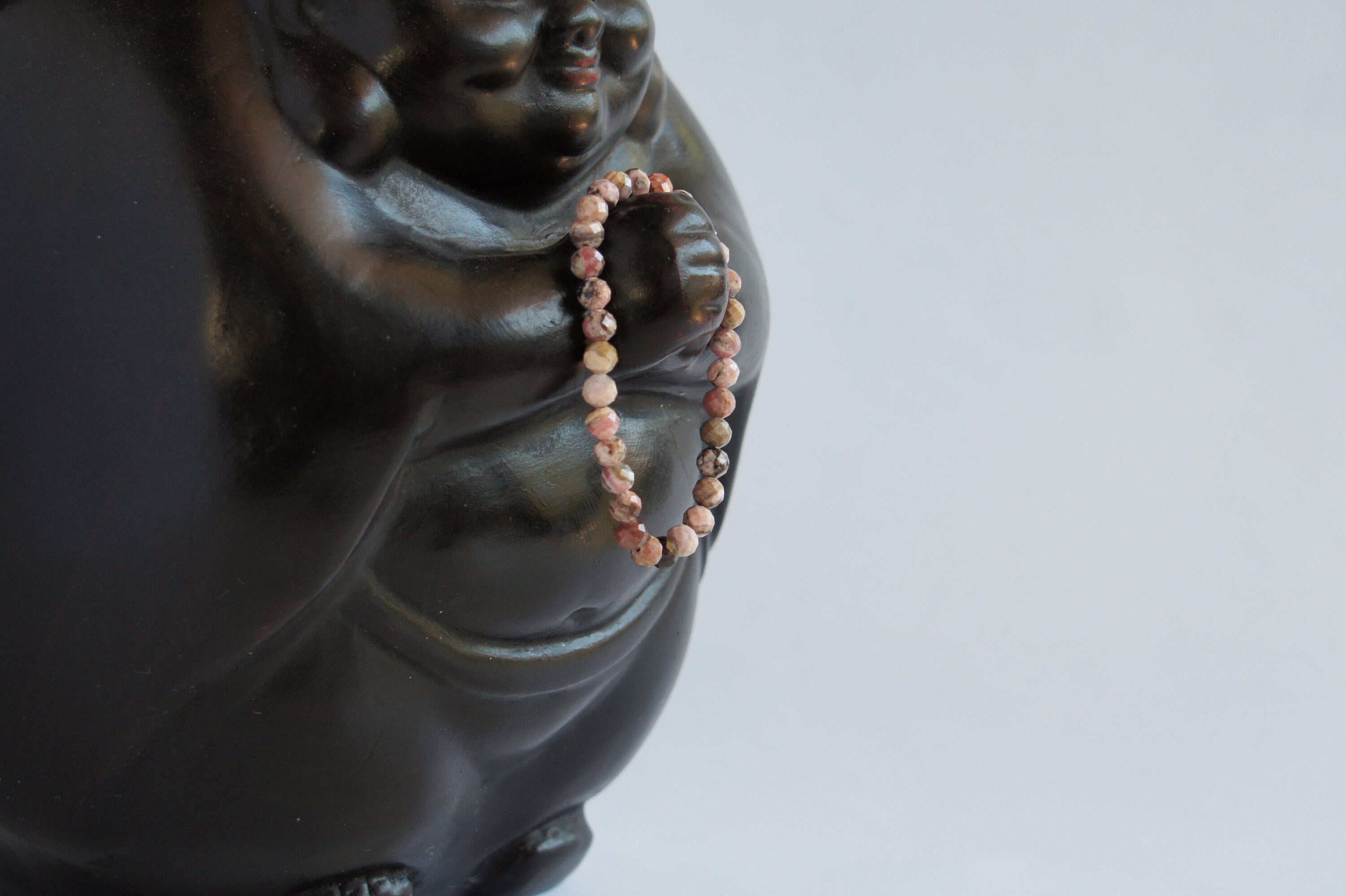 Spirit Feather Rhodochrosite Beaded Bracelet