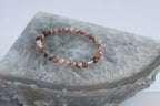 Spirit Feather Rhodochrosite Beaded Bracelet