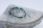 Spirit Feather Chrysocolla Beaded Bracelet