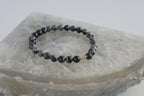 Spirit Feather Snowflake Obsidian Beaded Bracelet