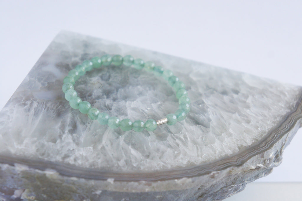 Spirit Feather Green Aventurine Beaded Bracelet