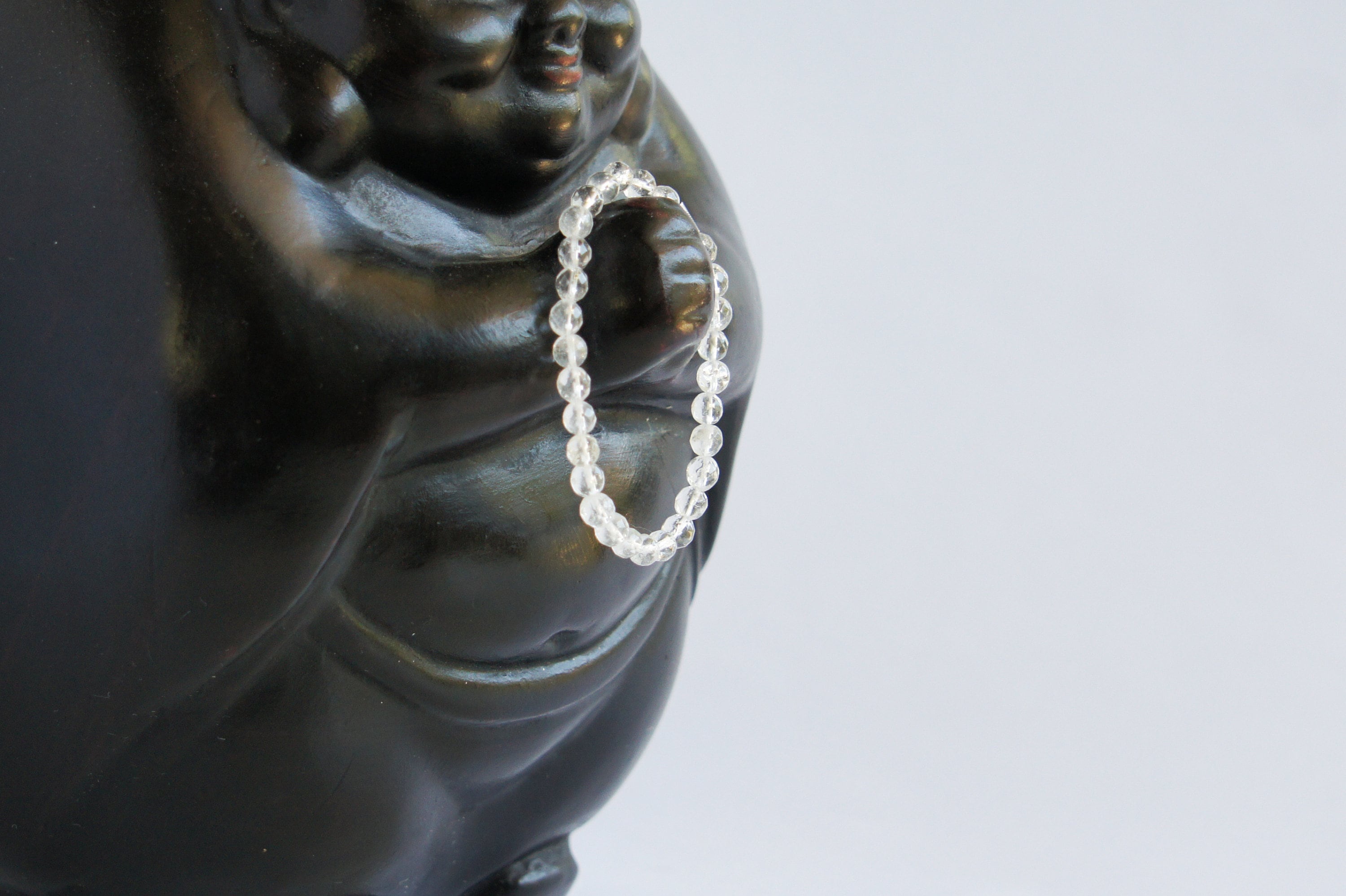 Spirit Feather Clear Quartz Beaded Bracelet