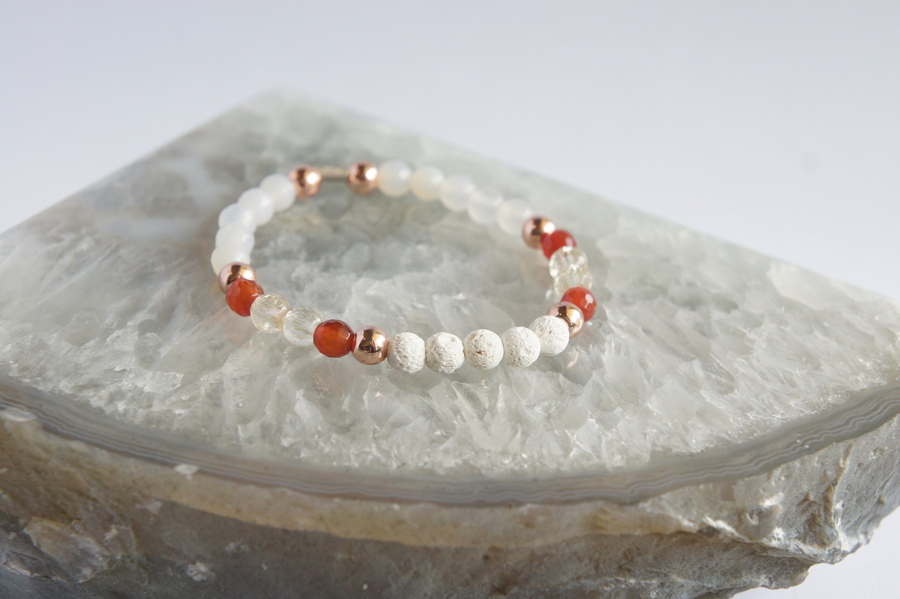 Spirit Feather Rise Essential Oil Beaded Bracelet